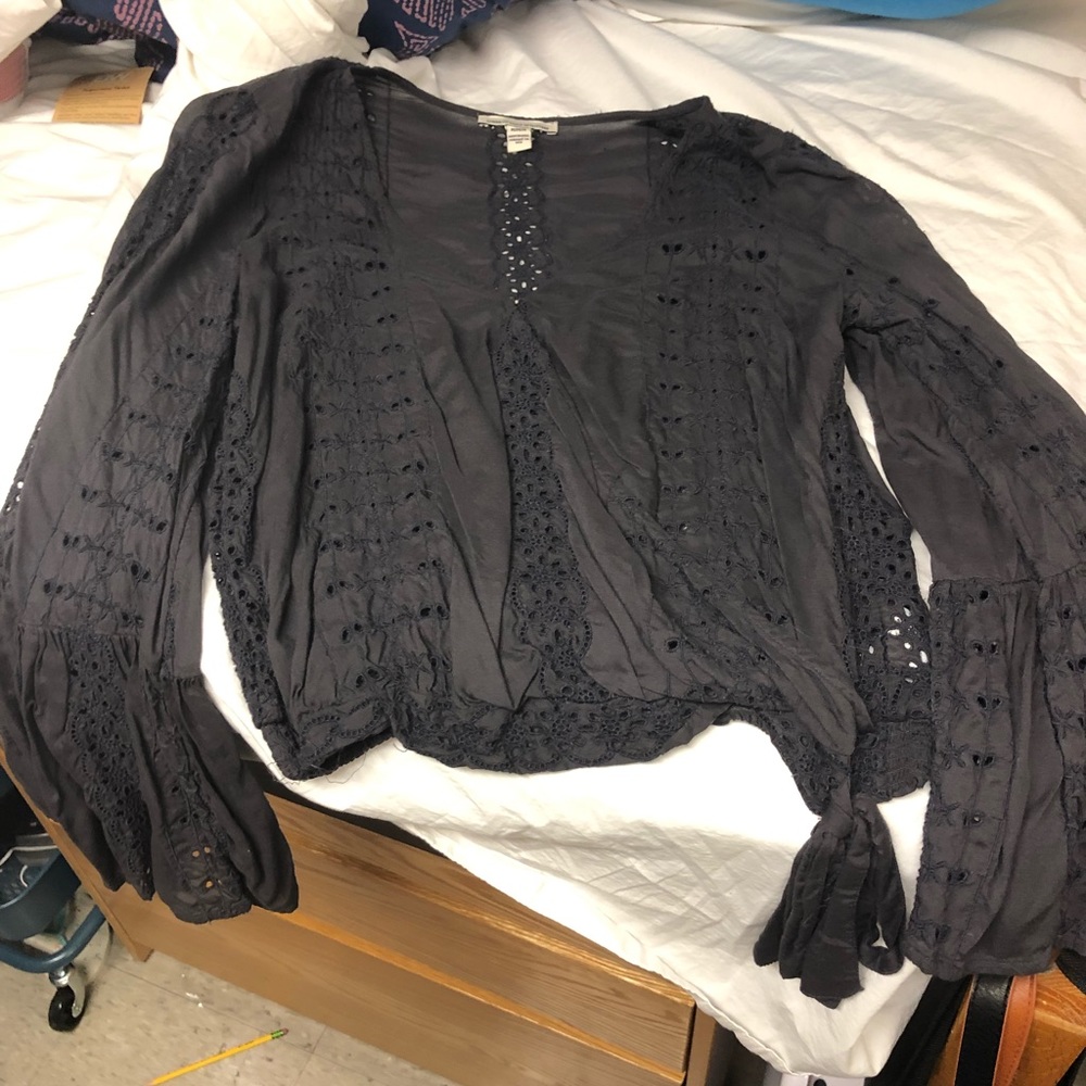 American Eagle V-Neck Lace Blouse